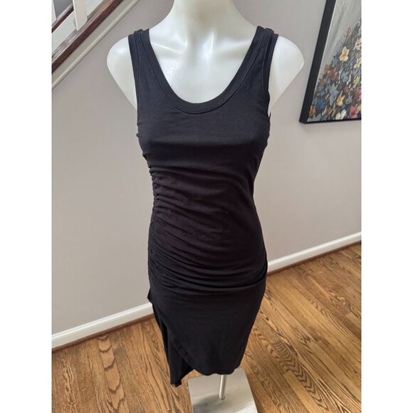 Sundry Black Ruched Tank Midi Dress Size 0 XS - Picture 1 of 3